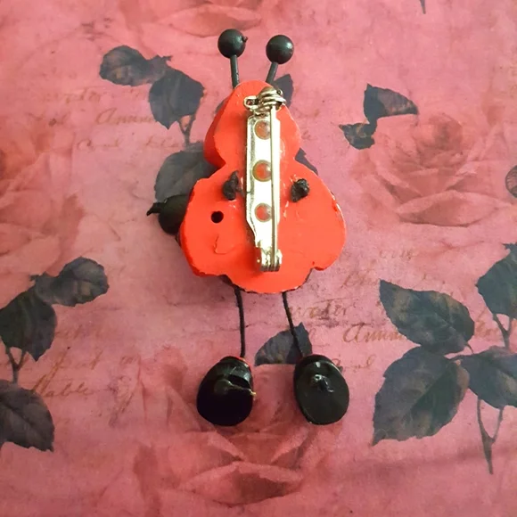 Ladybug Character Pin Brooch - Picture 2 of 2
